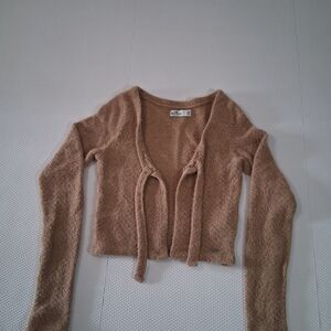 Hollister Tan Knit Cardigan